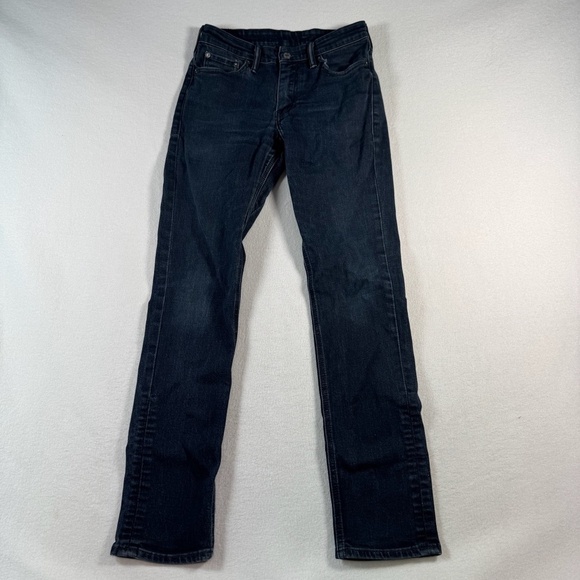 Levis Jeans Mens 30 Blue 511 Slim Straight Mid Rise Dark Wash Stretch - Picture 1 of 12